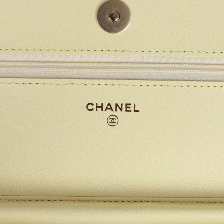 Top Quality Chanel Wallet on Chain WOC Yellow Caviar Light Gold Hardware