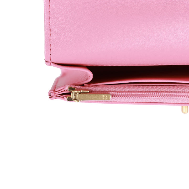Top Quality Chanel Wallet on Chain WOC Top Handle Pink Lambskin Gold Hardware