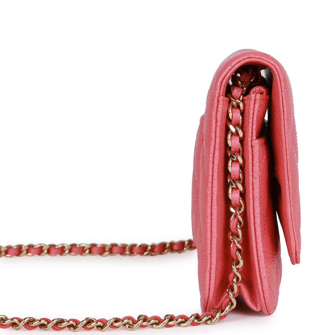 Top Quality Chanel Wallet on Chain WOC Pink Caviar Light Gold Hardware