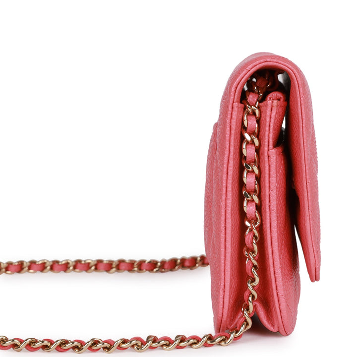 Top Quality Chanel Wallet on Chain WOC Pink Caviar Light Gold Hardware