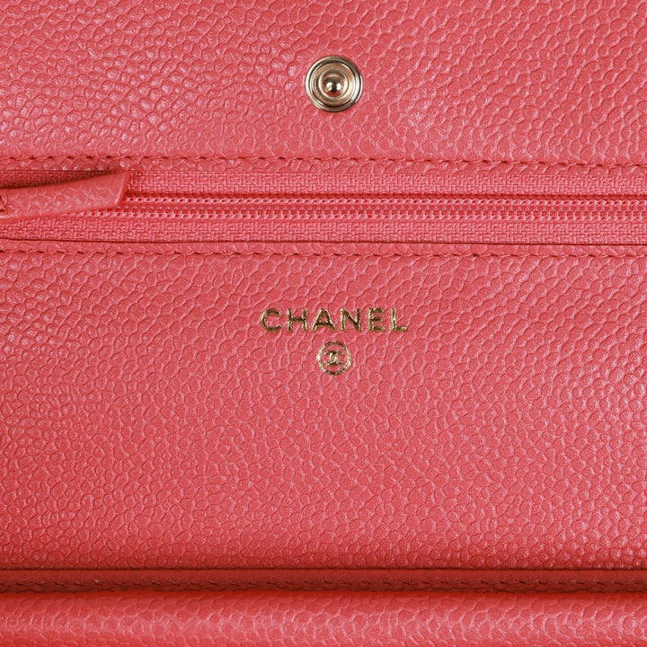 Top Quality Chanel Wallet on Chain WOC Pink Caviar Light Gold Hardware