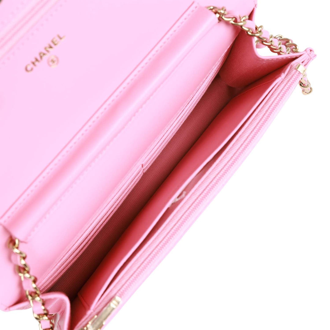 Top Quality Chanel Wallet On Chain WOC Pink Lambskin Gold Hardware