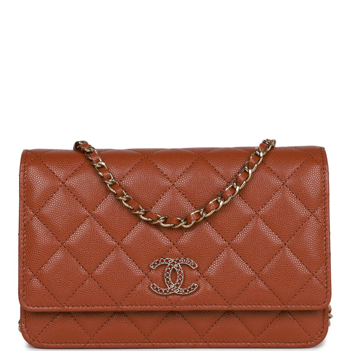 Top Quality Chanel Wallet on Chain WOC Brown Caviar Gold Hardware