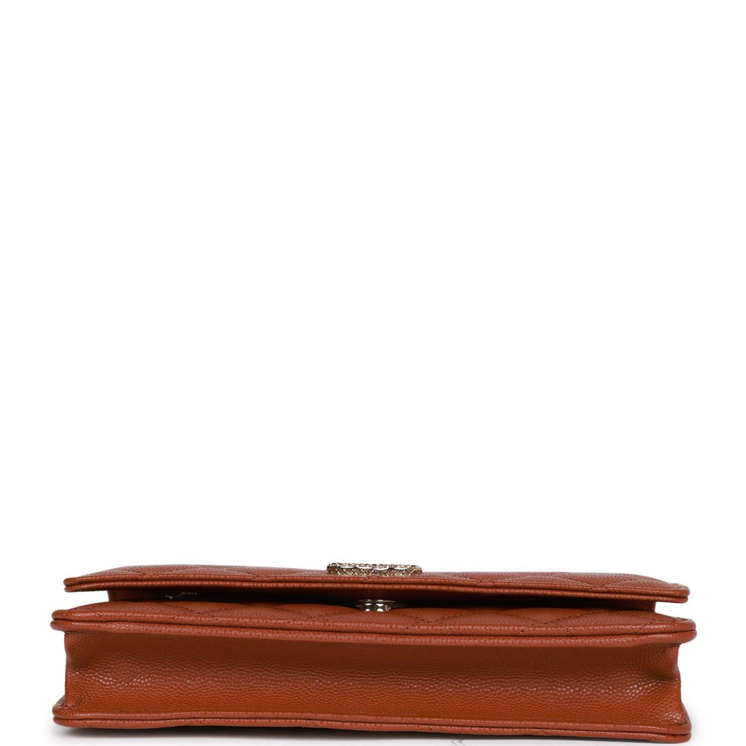 Top Quality Chanel Wallet on Chain WOC Brown Caviar Gold Hardware