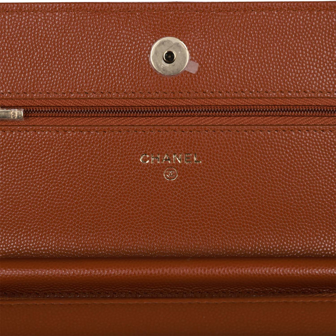 Top Quality Chanel Wallet on Chain WOC Brown Caviar Gold Hardware