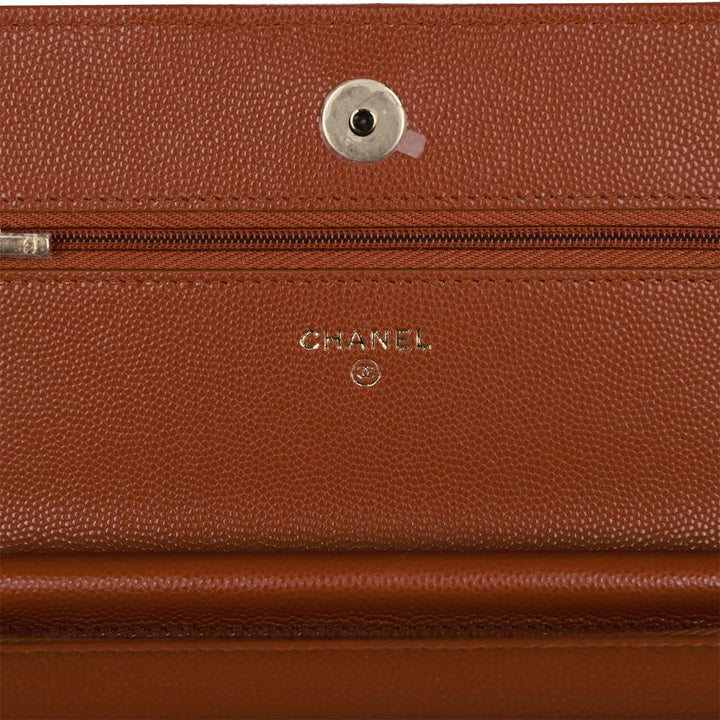 Top Quality Chanel Wallet on Chain WOC Brown Caviar Gold Hardware