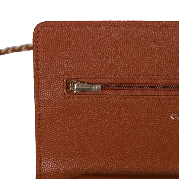 Top Quality Chanel Wallet on Chain WOC Brown Caviar Gold Hardware