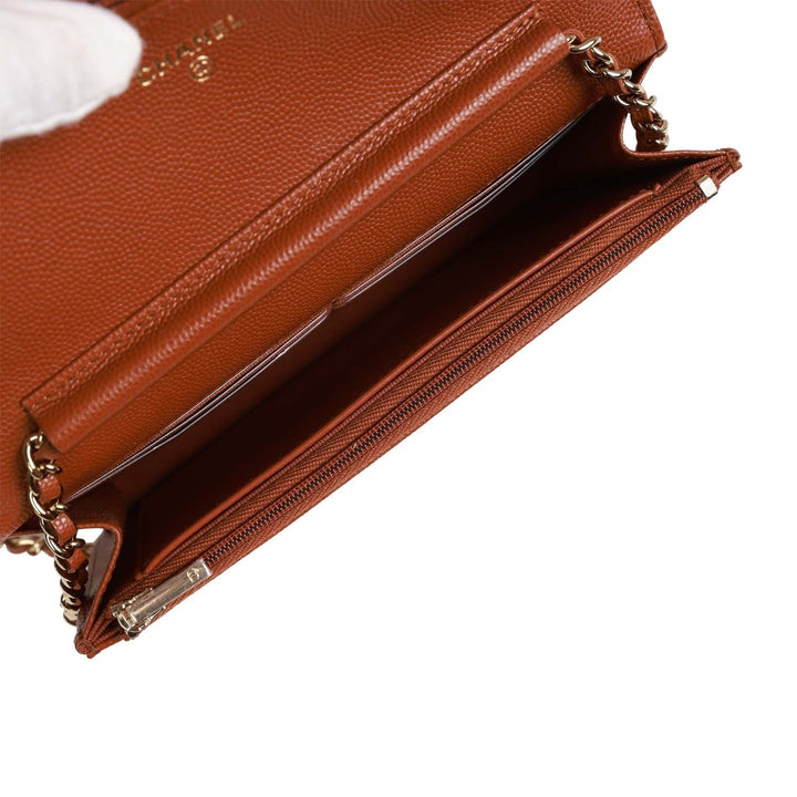 Top Quality Chanel Wallet on Chain WOC Brown Caviar Gold Hardware