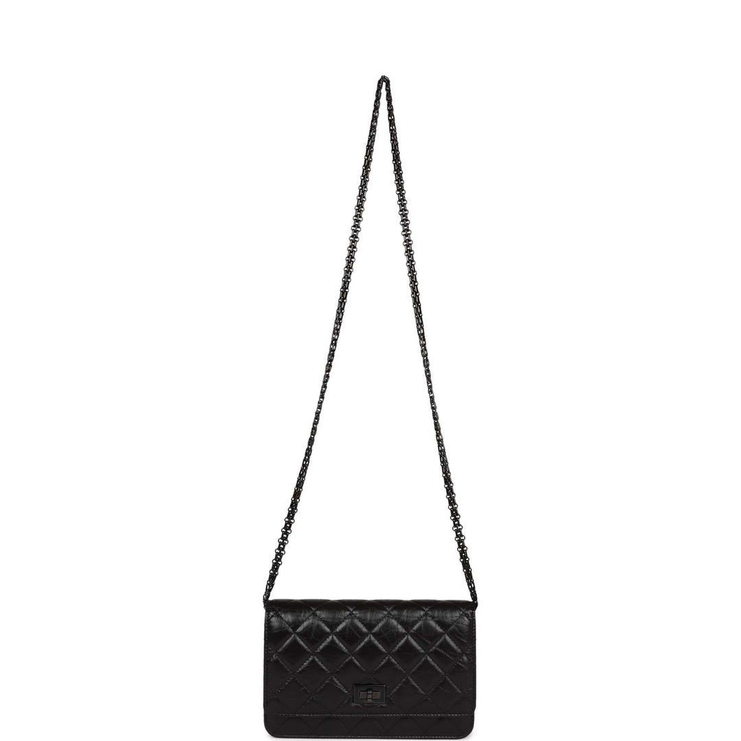 Chanel Reissue Wallet On Chain WOC So Black Aged Calfskin Black Hardware