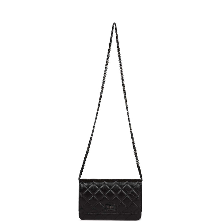 Chanel Reissue Wallet On Chain WOC So Black Aged Calfskin Black Hardware
