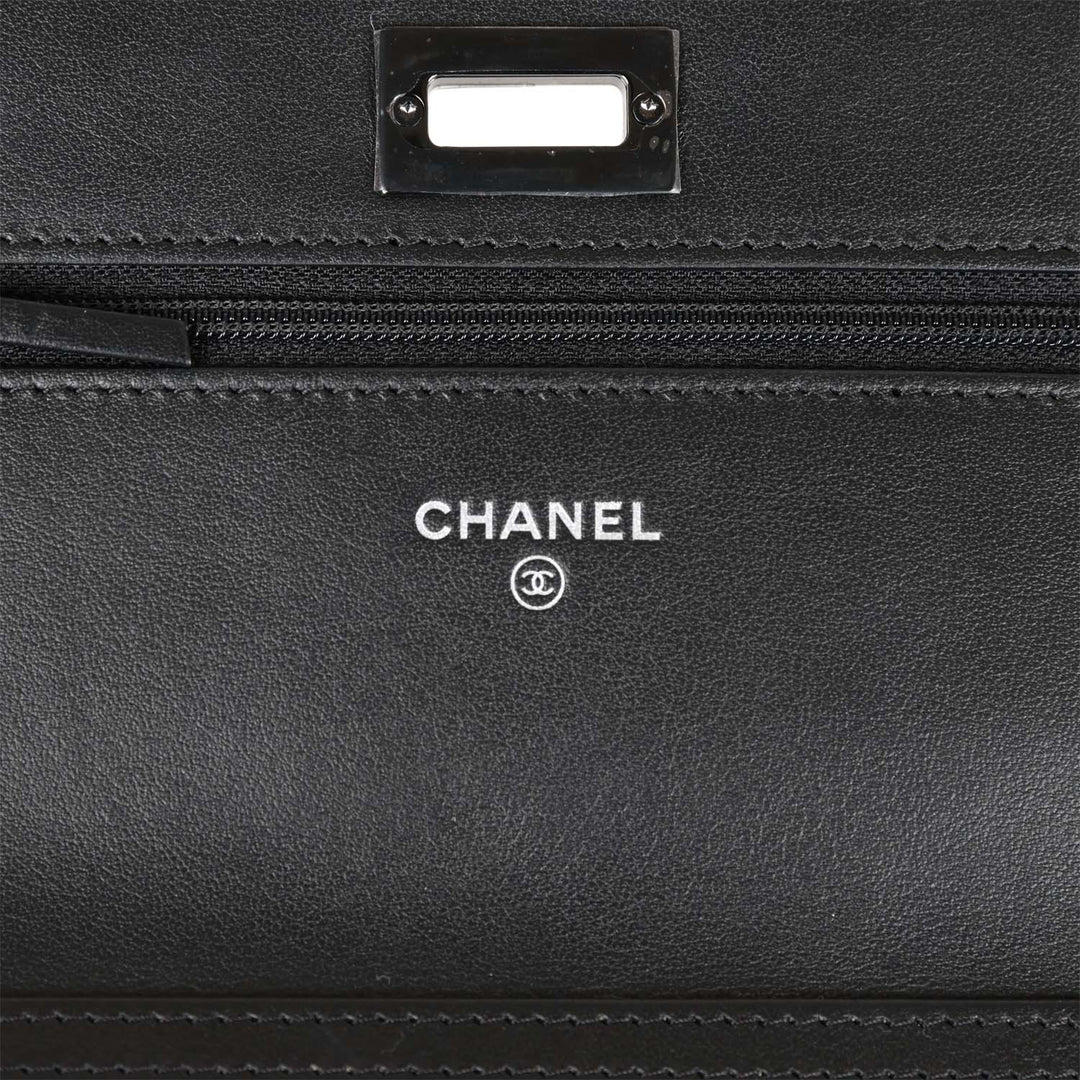 Chanel Reissue Wallet On Chain WOC So Black Aged Calfskin Black Hardware