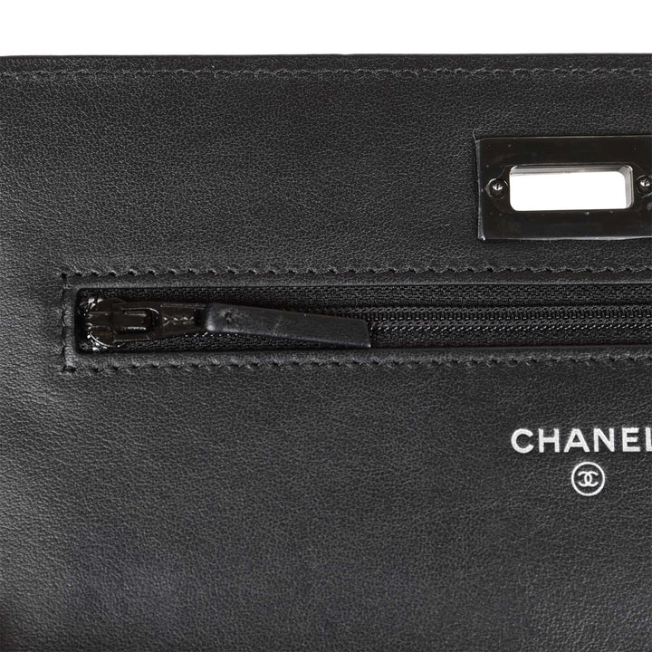 Chanel Reissue Wallet On Chain WOC So Black Aged Calfskin Black Hardware