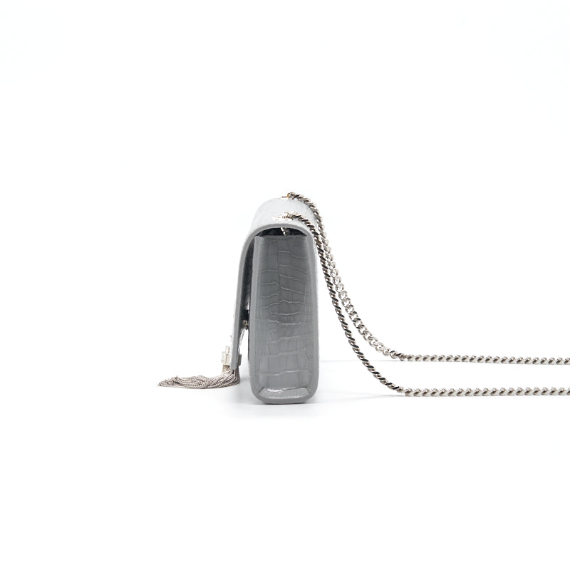 Saint Laurent Kate Small With Tassel Grey SHW
