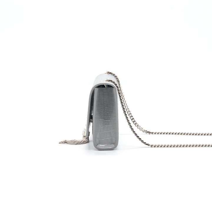 Saint Laurent Kate Small With Tassel Grey SHW