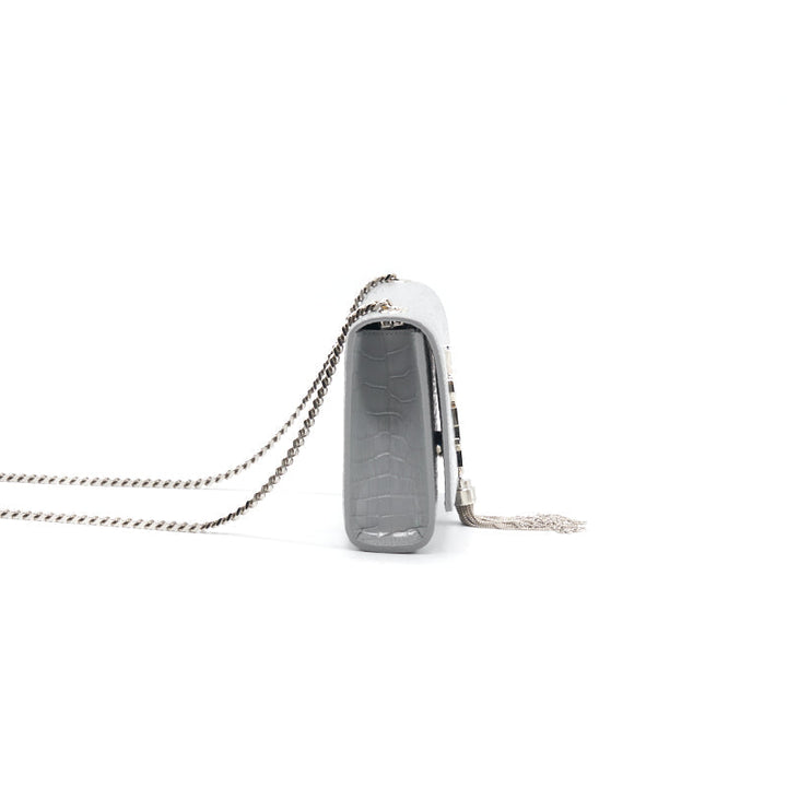 Saint Laurent Kate Small With Tassel Grey SHW