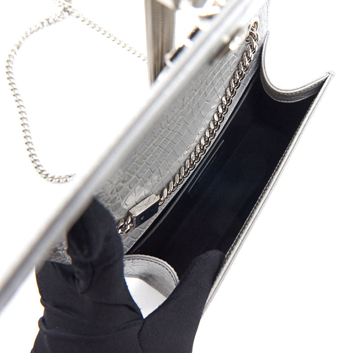 Saint Laurent Kate Small With Tassel Grey SHW