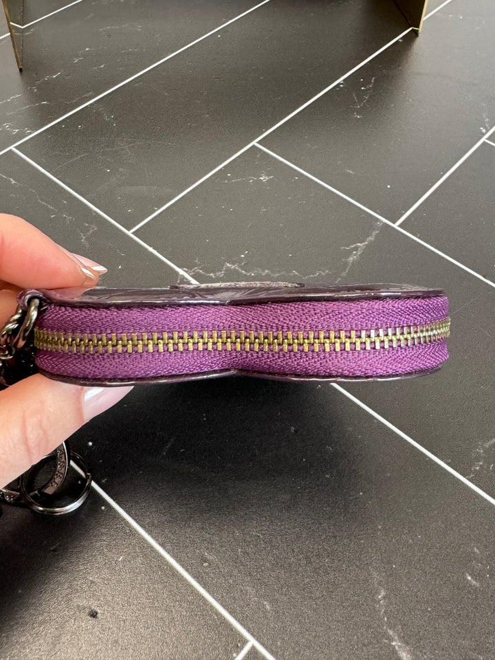 Burberry Purple Patent Leather Heart Pouch