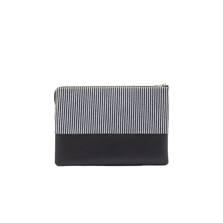 Top Quality Celine Solo Clutch Striped Canvas and Leather