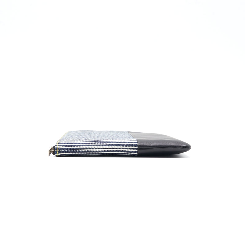 Top Quality Celine Solo Clutch Striped Canvas and Leather
