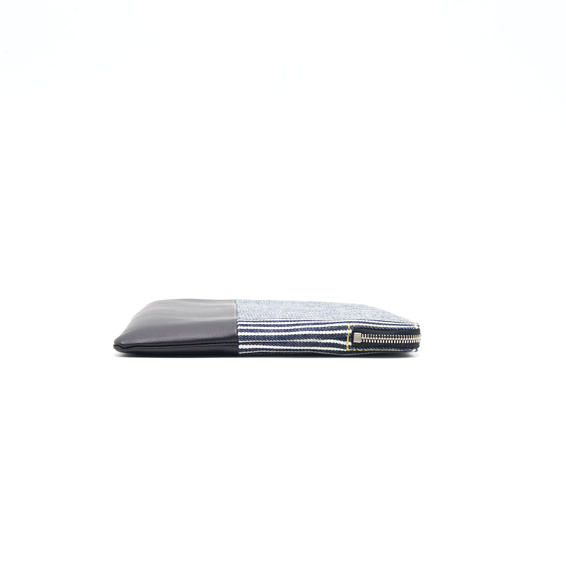 Top Quality Celine Solo Clutch Striped Canvas and Leather