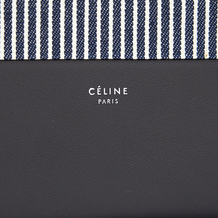 Top Quality Celine Solo Clutch Striped Canvas and Leather