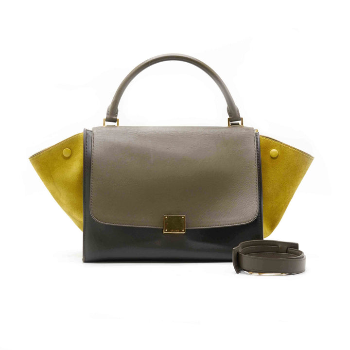 Top Quality Celine Tri Color Leather Medium Trapeze Tote