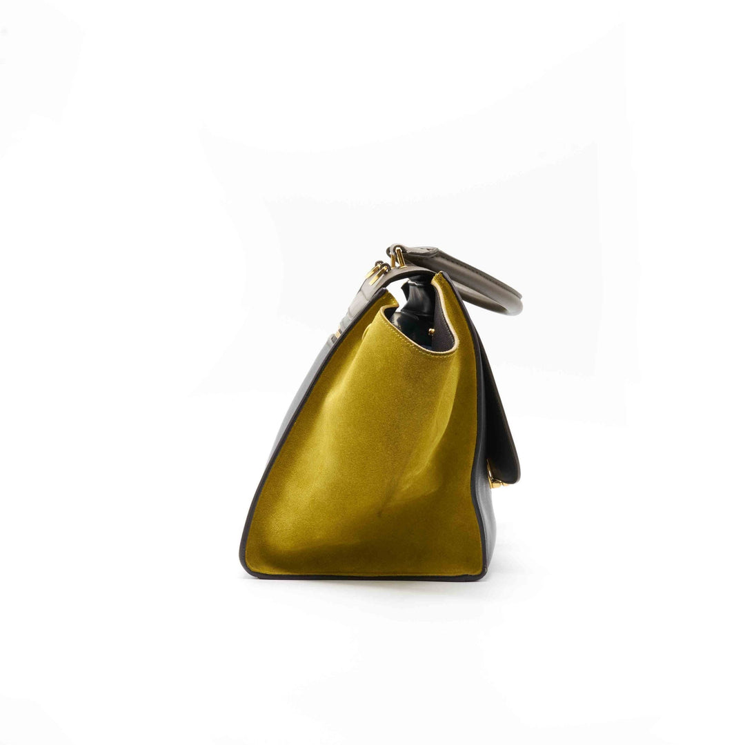 Top Quality Celine Tri Color Leather Medium Trapeze Tote