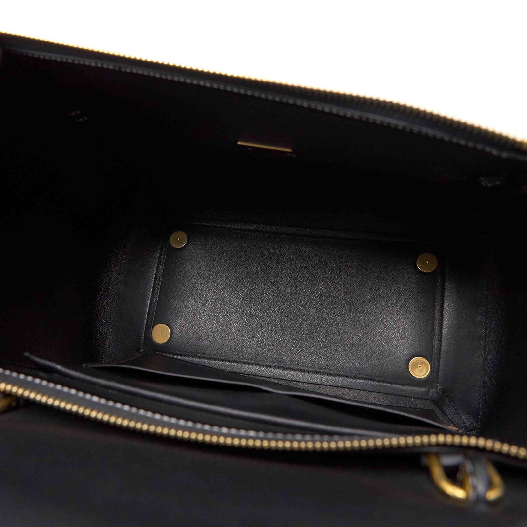 Celine Medium Leather Flap Top Handle Bag