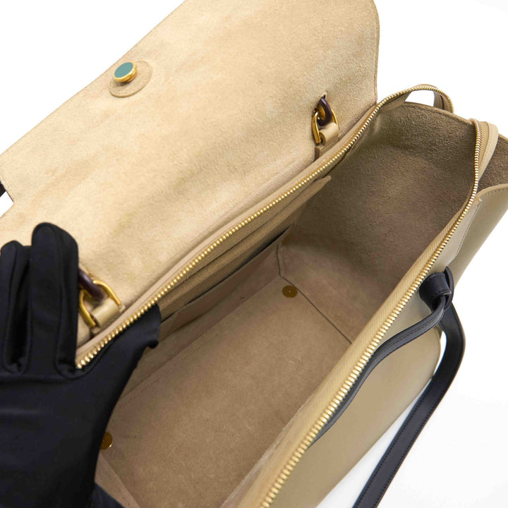 Celine Leather Flap Top Handle Bag