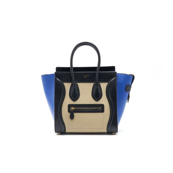 Top Quality Celine Tri Color Leather Micro Luggage Tote
