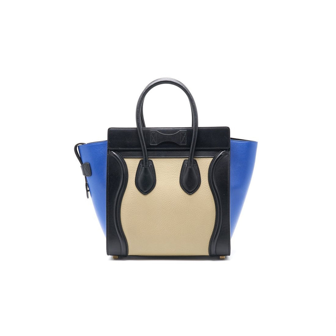 Top Quality Celine Tri Color Leather Micro Luggage Tote