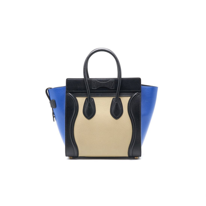 Top Quality Celine Tri Color Leather Micro Luggage Tote