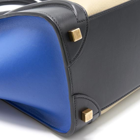 Top Quality Celine Tri Color Leather Micro Luggage Tote