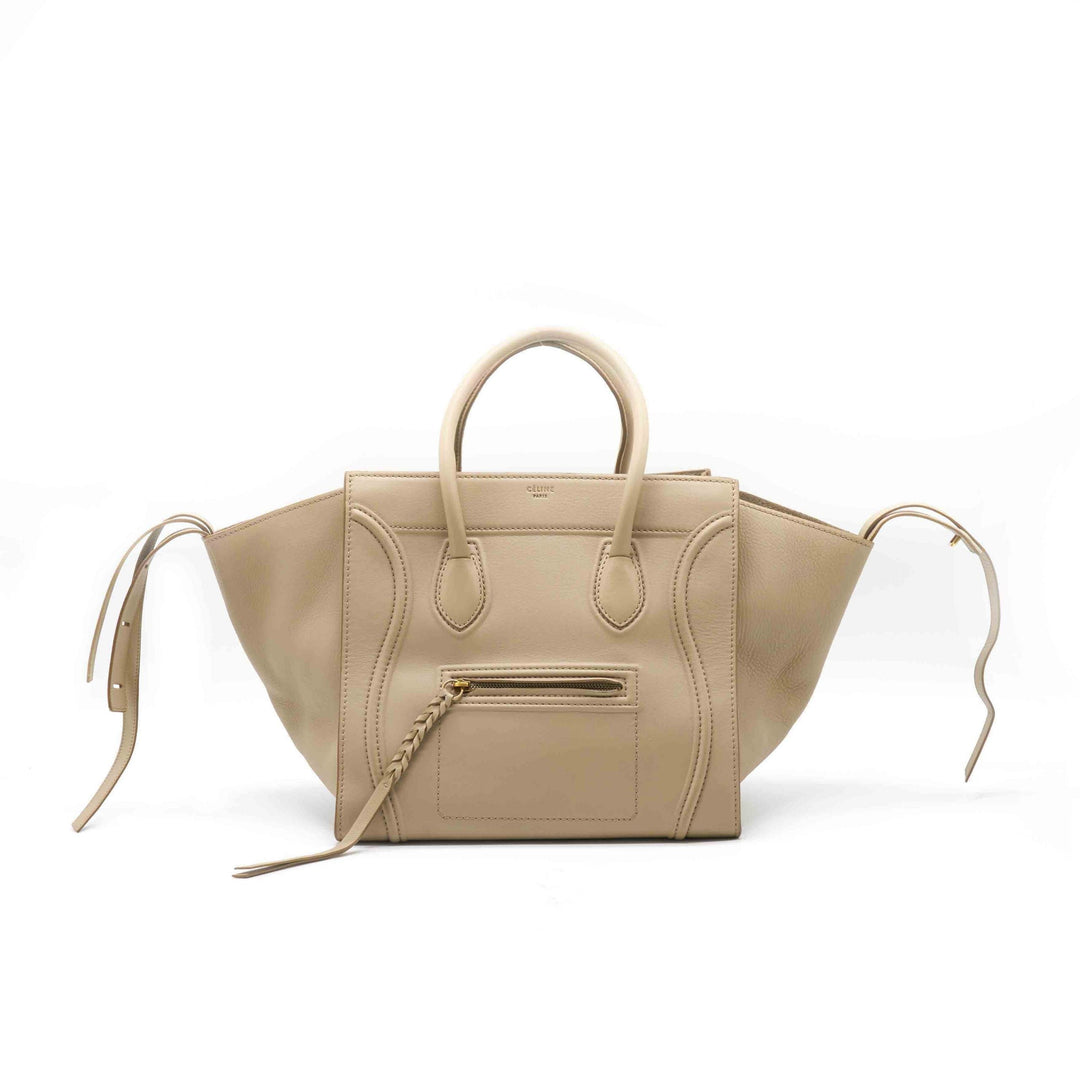 Celine Beige Leather Mini Luggage Tote