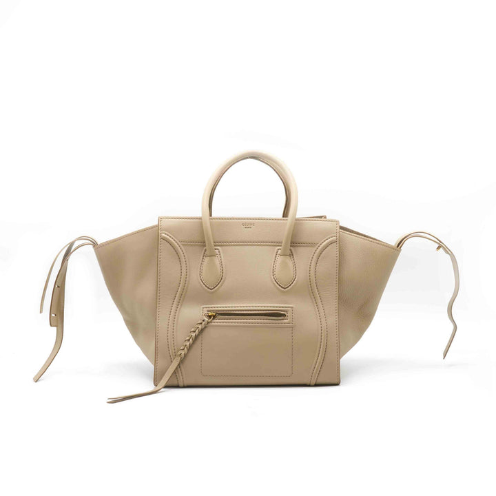 Top Quality Celine Beige Leather Mini Luggage Tote