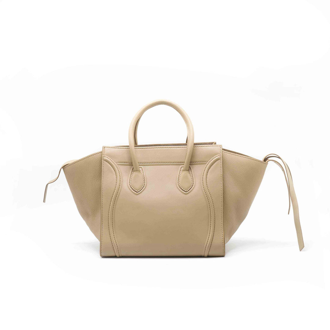 Top Quality Celine Beige Leather Mini Luggage Tote