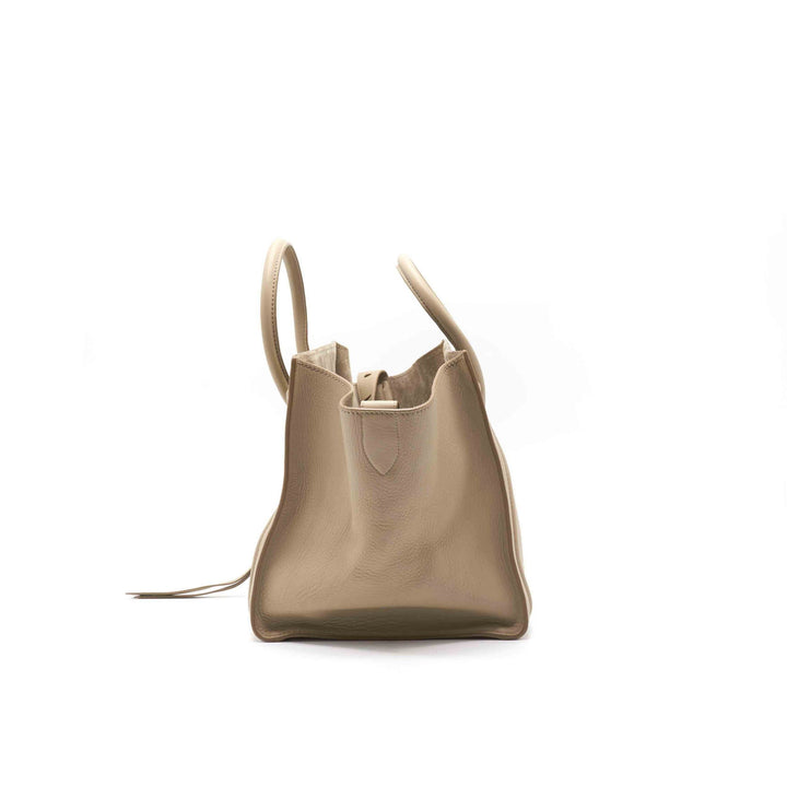 Top Quality Celine Beige Leather Mini Luggage Tote