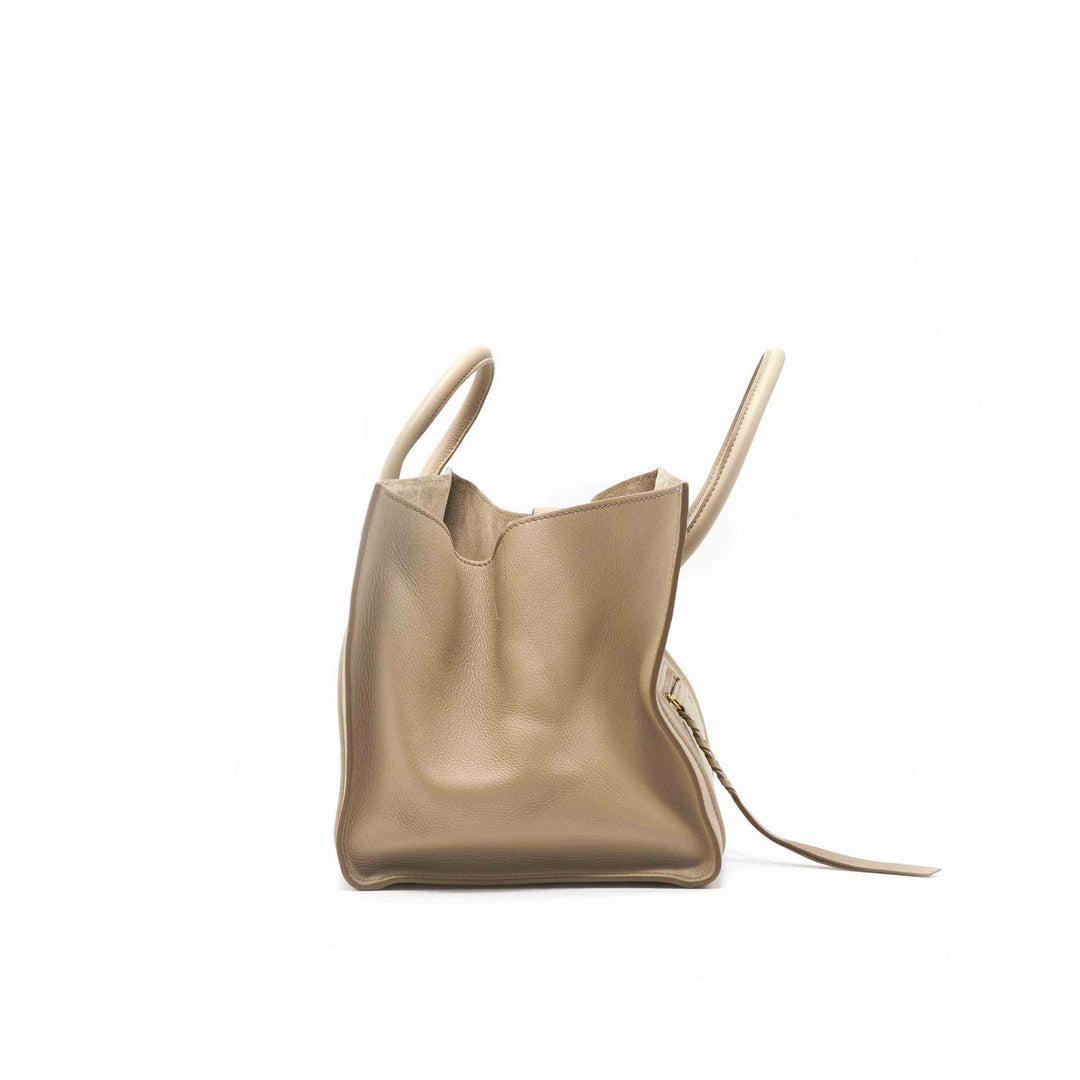 Celine Beige Leather Mini Luggage Tote