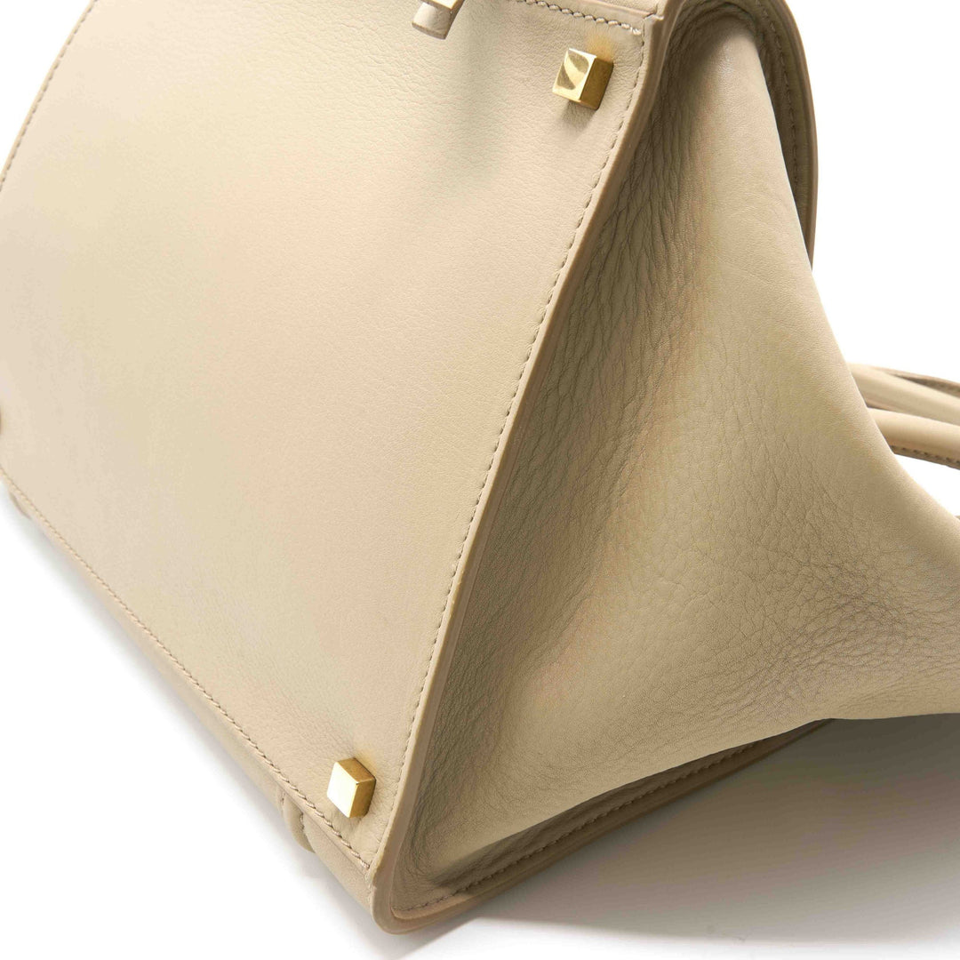 Top Quality Celine Beige Leather Mini Luggage Tote