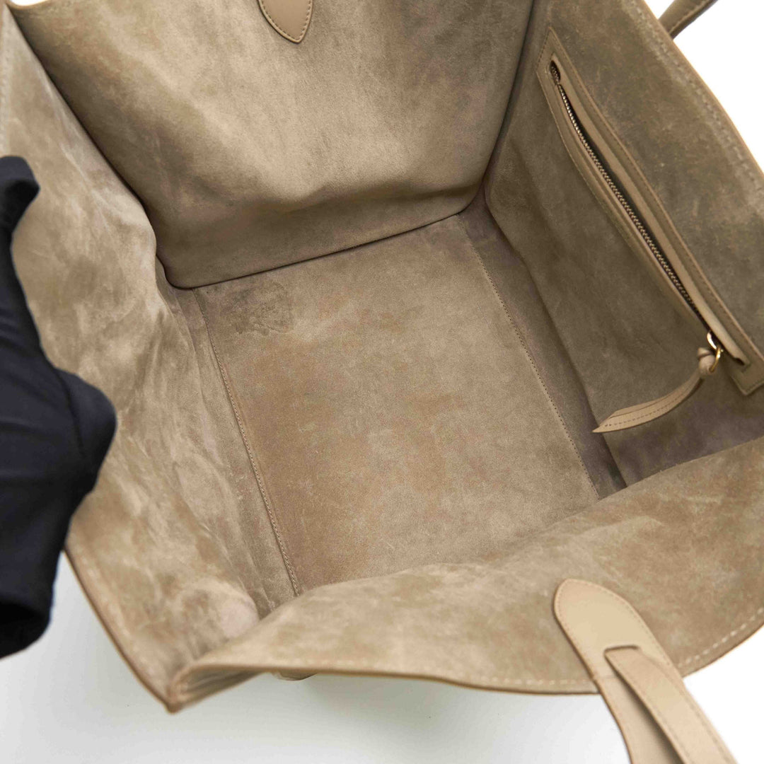 Celine Beige Leather Mini Luggage Tote