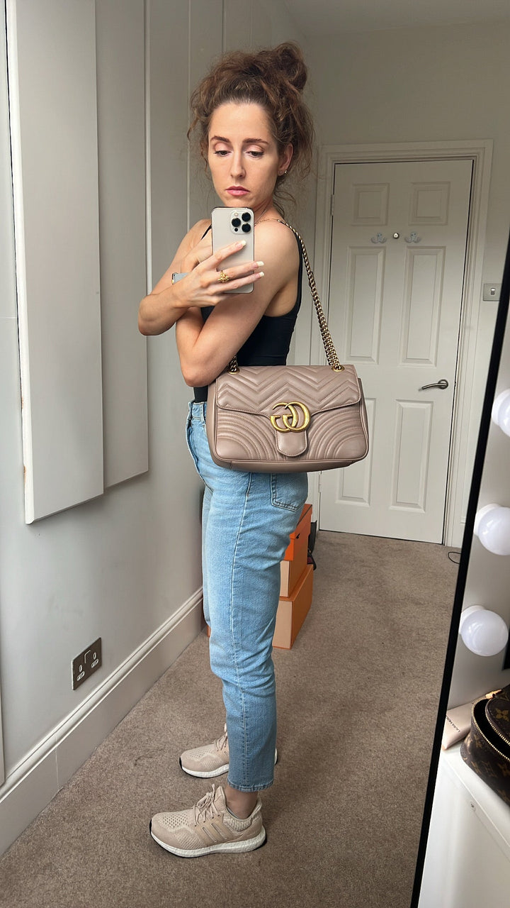 Gucci GG Dusty Pink Marmont Medium Shoulder Bag (RRP £2,070)
