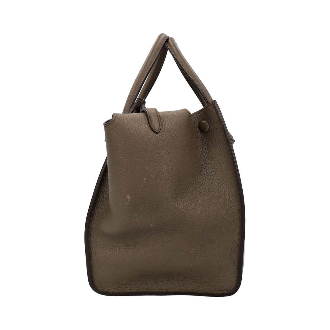 Celine Leather Medium Tie Knot Tote With Pouch Olive Green