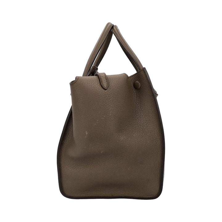 Celine Leather Medium Tie Knot Tote With Pouch Olive Green