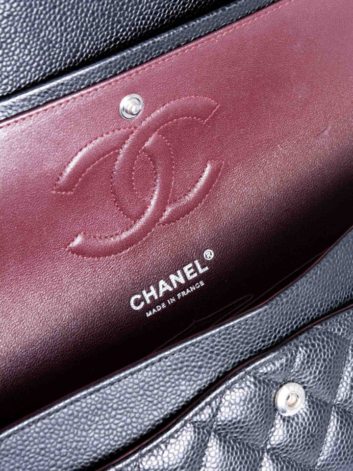 Top Quality Chanel 2.55 Caviar Quilted Medium Double Flap Black