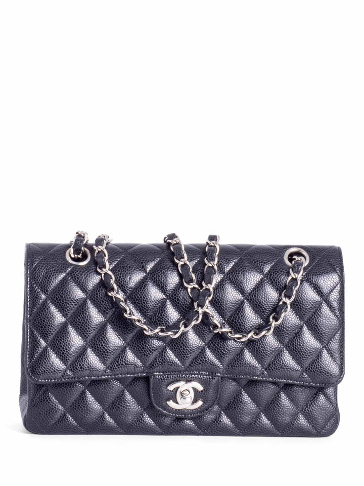 Top Quality Chanel 2.55 Caviar Quilted Medium Double Flap Black