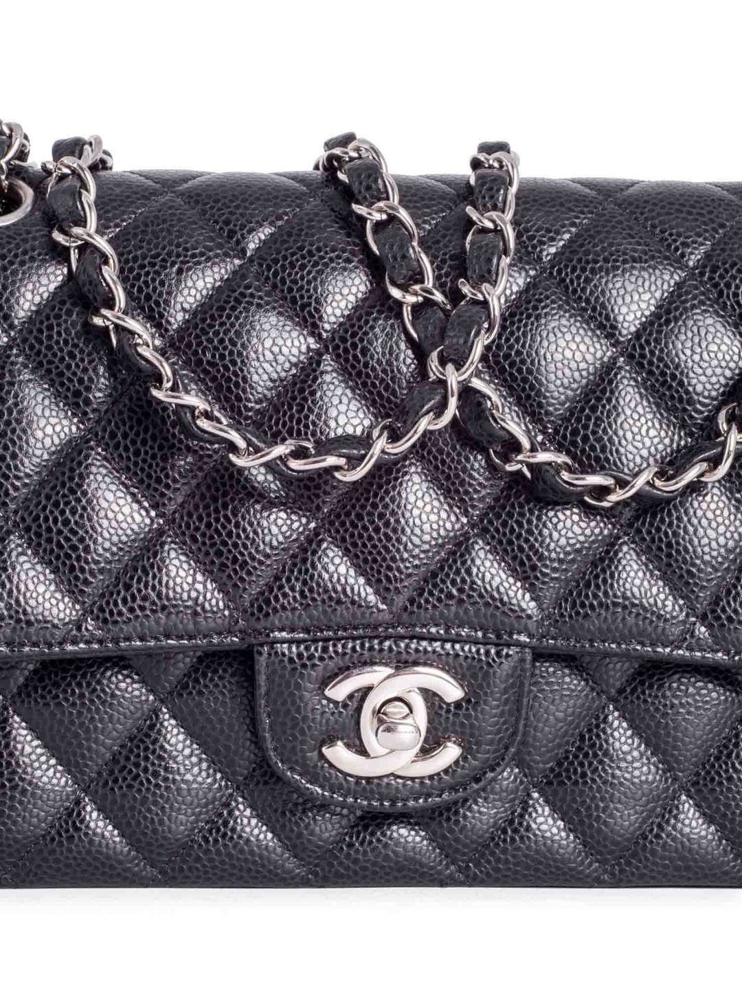Top Quality Chanel 2.55 Caviar Quilted Medium Double Flap Black