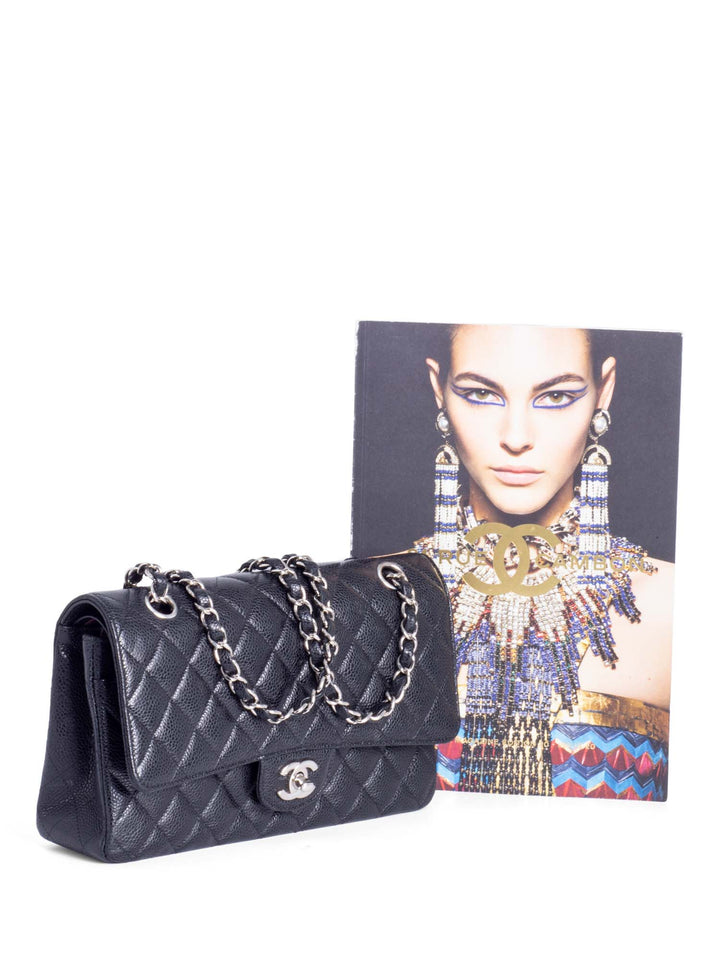 Top Quality Chanel 2.55 Caviar Quilted Medium Double Flap Black