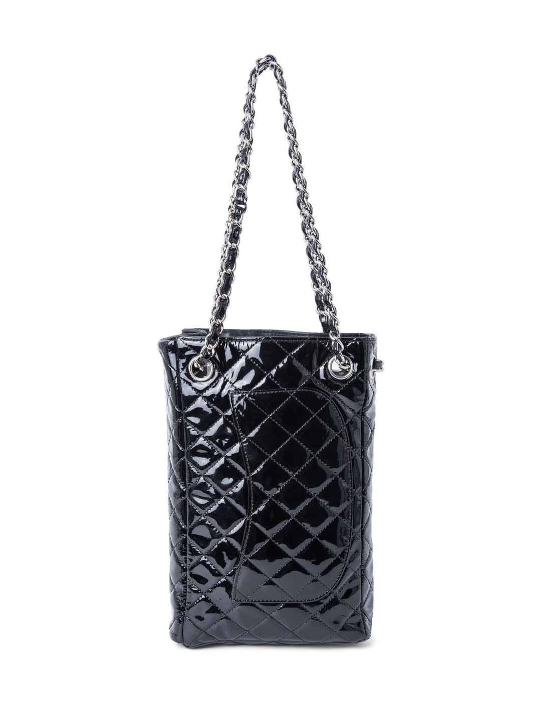 Top Quality Chanel 2.55 Patent Leather Medium Flap Bag Black Silver