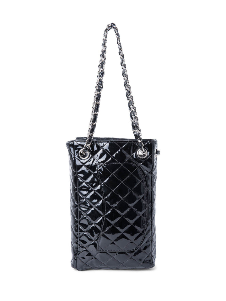 Top Quality Chanel 2.55 Patent Leather Medium Flap Bag Black Silver