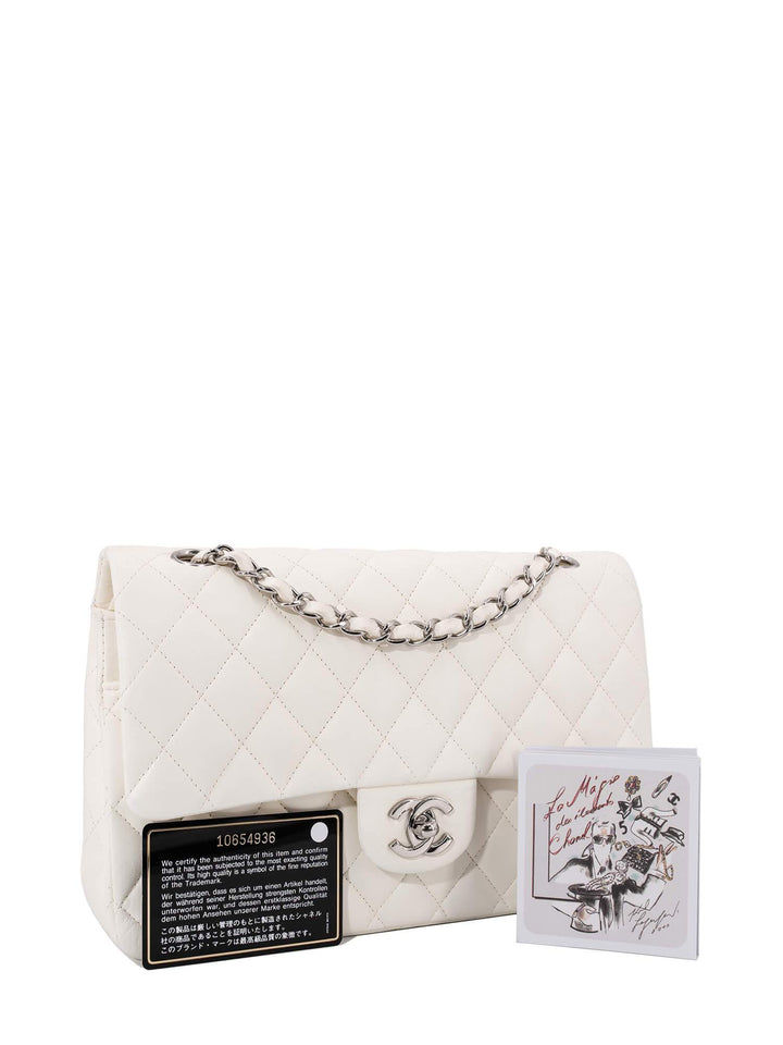 Top Quality Chanel 2.55 Quilted Leather Medium Double Flap Bag Off White